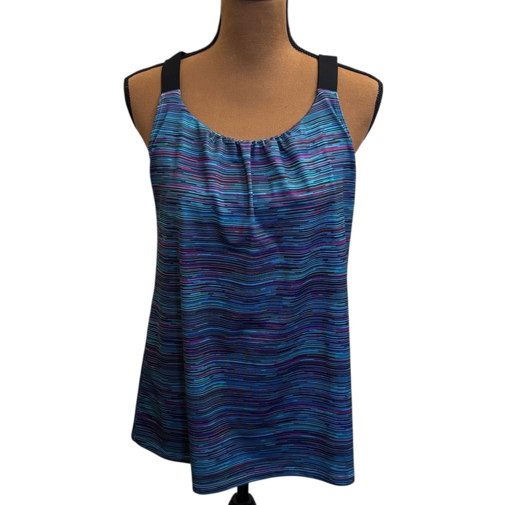 Champion Duo-Dry Striped Workout Yoga Running Athletic Tank‎ Top Size XXL